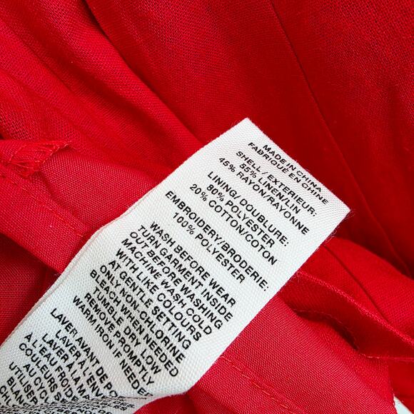 Avec Les Filles Red w/ White Contrast Stitch Mini Dress Sleeveless Size Large - Picture 7 of 10